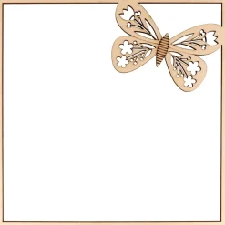 Marco con Diseño Relieve de Madera Conejo Mariposa Maderas
