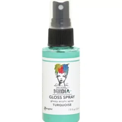New Media Gloss Spray Dina Wakley Turquoise 56ml Pinturas Acrílicas