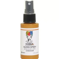 Hot Media Gloss Spray Dina Wakley Cheddar 56ml Pinturas Acrílicas