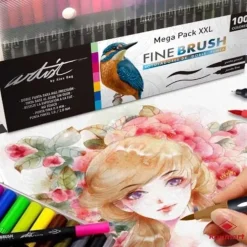 Outlet Megapack XXL 100 Rotuladores Fine Brush Doble Punta Rotuladores