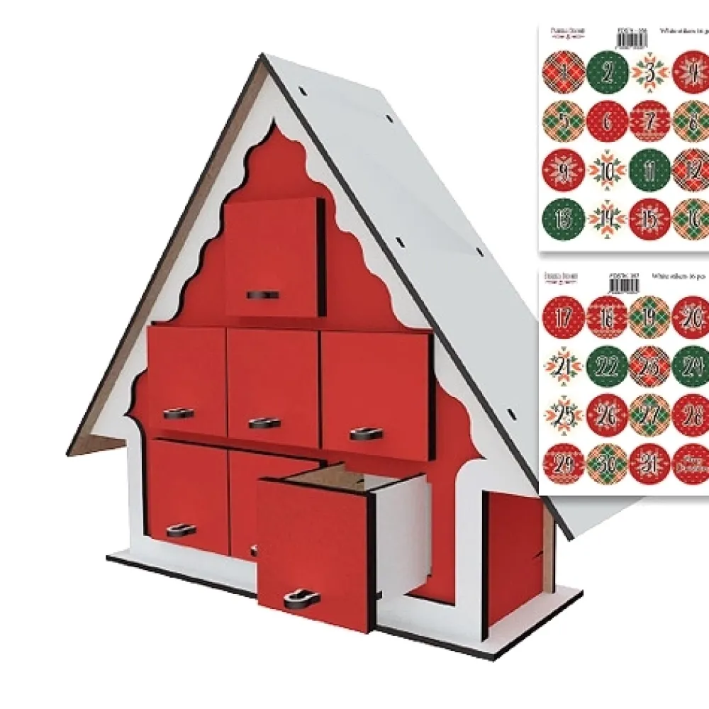 Online Mini Calendario de Adviento Tiny rojo y blanco Navidad|Calendarios De Adviento