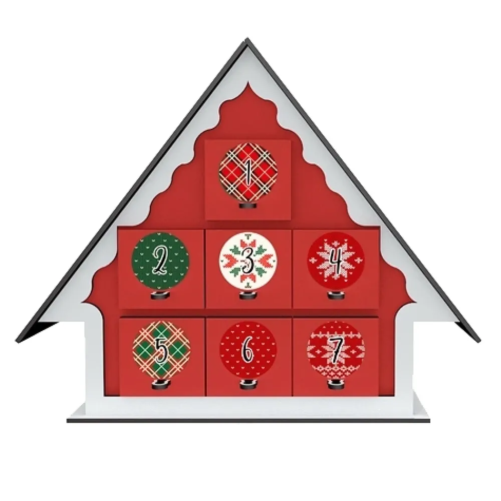 Online Mini Calendario de Adviento Tiny rojo y blanco Navidad|Calendarios De Adviento