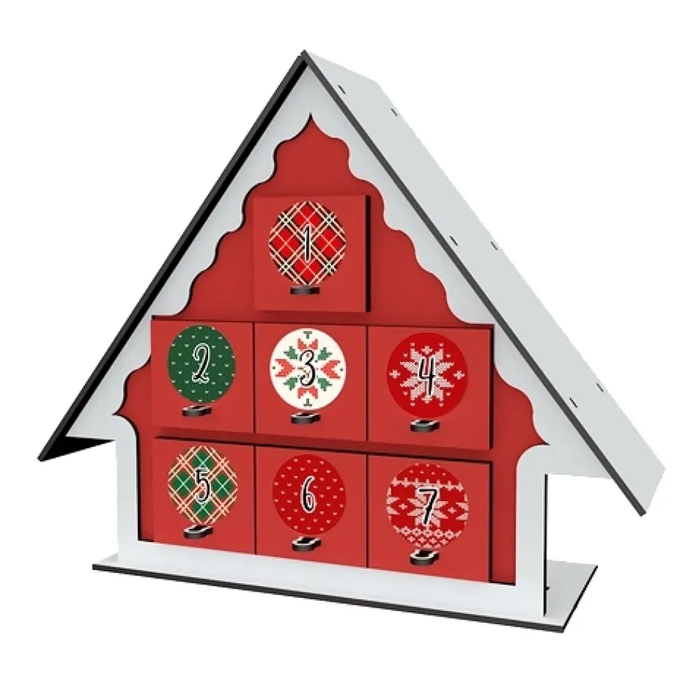 Online Mini Calendario de Adviento Tiny rojo y blanco Navidad|Calendarios De Adviento