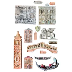 New Molde de silicona Arquitectura Venice City Of Art 15x21cm Herramientas Para Modelado