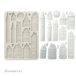 New Molde de silicona Casas Romantic Gear Up For Christmas A5 Herramientas Para Modelado