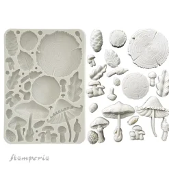 Clearance Molde de silicona Madera y Setas Romantic Golden Harmony Herramientas Para Modelado|Pastas Moldeables