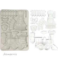 New Molde de silicona Tren Art of Travelling A5 Herramientas Para Modelado