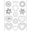 Sale Molde flexible Corazones y Estrellas Blue Land 21x29cm Herramientas Para Modelado