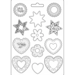 Sale Molde flexible Corazones y Estrellas Blue Land 21x29cm Herramientas Para Modelado
