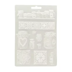 New Molde flexible Frascos Romantic Golden Harmony 21x29cm Herramientas Para Modelado|Pastas Moldeables