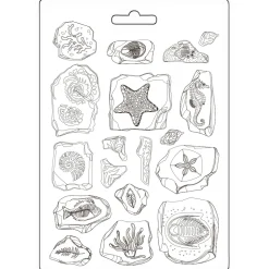 Hot Molde flexible Fósiles Silent Sea 14x21cm Herramientas Para Modelado