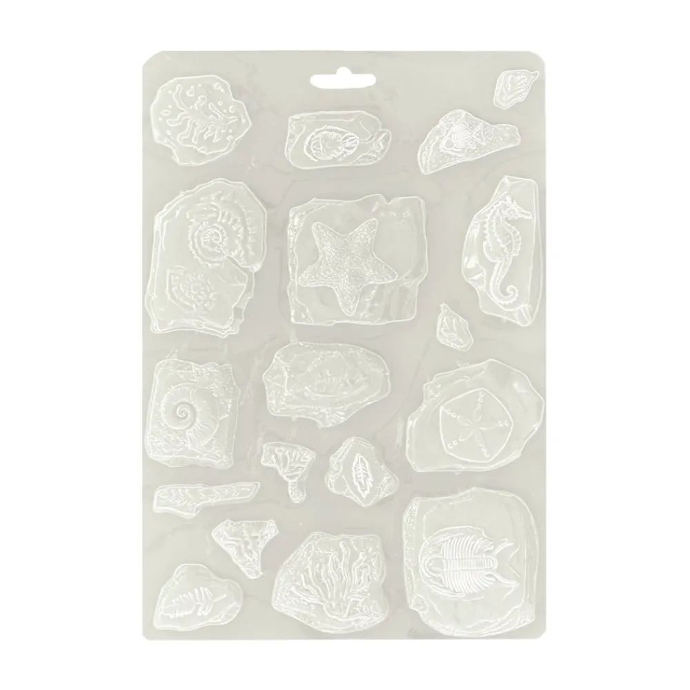 Hot Molde flexible Fósiles Silent Sea 14x21cm Herramientas Para Modelado