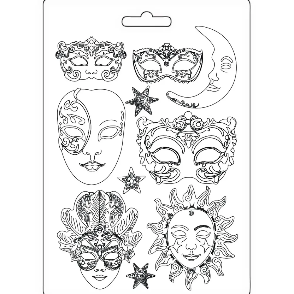 Sale Molde flexible Máscaras Masquerade 21x29cm Herramientas Para Modelado