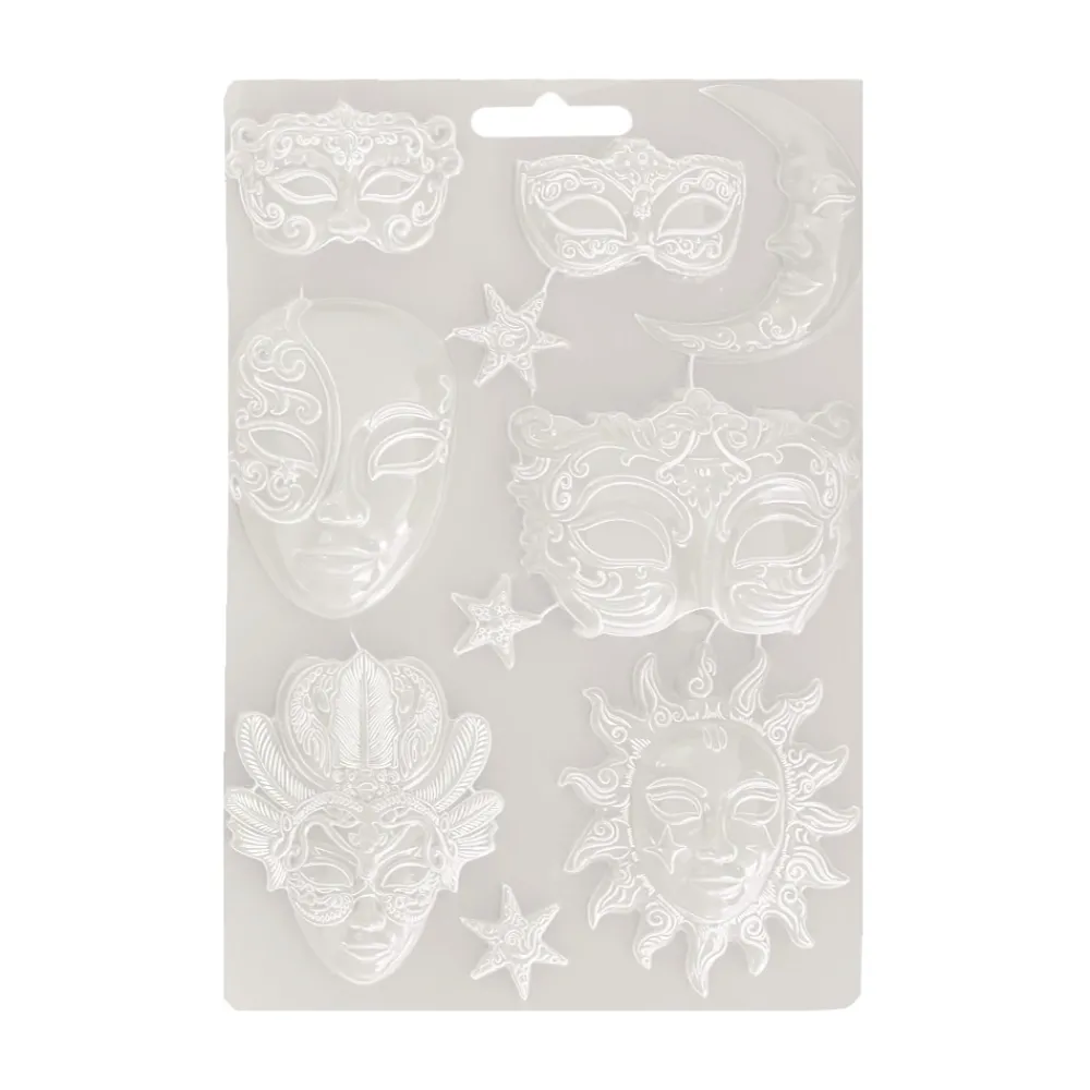 Sale Molde flexible Máscaras Masquerade 21x29cm Herramientas Para Modelado