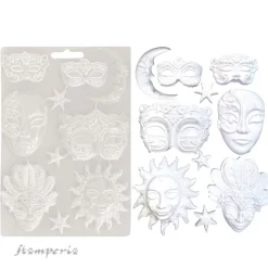 Sale Molde flexible Máscaras Masquerade 21x29cm Herramientas Para Modelado