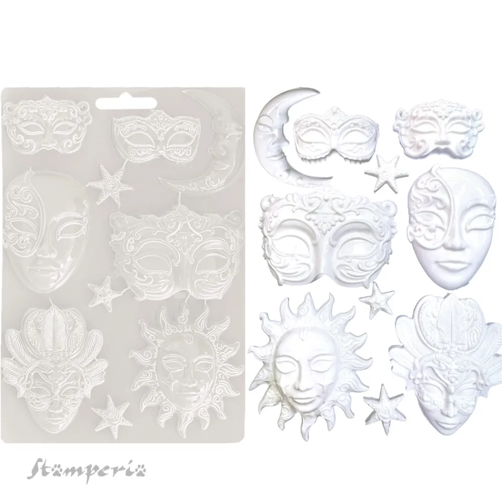 Sale Molde flexible Máscaras Masquerade 21x29cm Herramientas Para Modelado