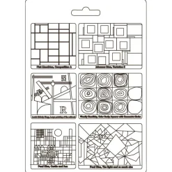 New Molde Flexible Squares Bauhaus 21x29cm Herramientas Para Modelado|Pastas Moldeables