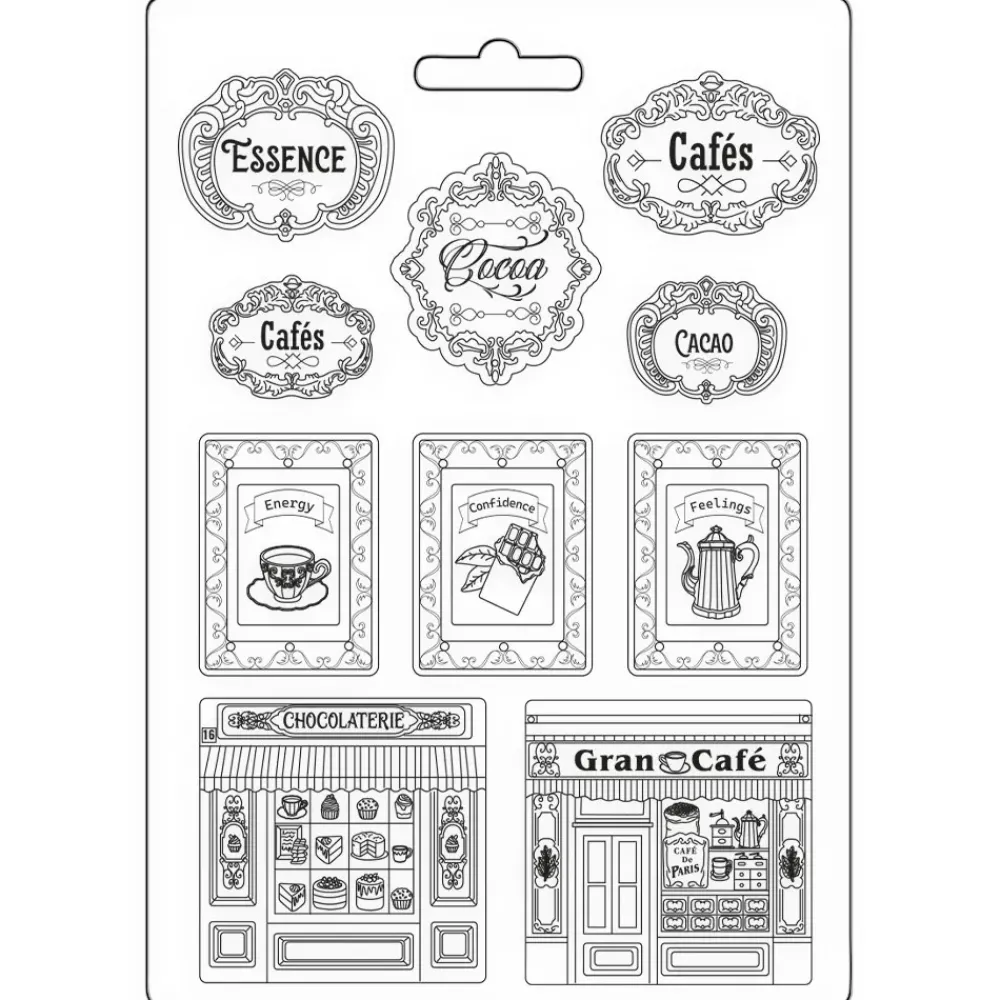Online Molde flexible Tarjetas Coffee & Chocolate 21x29cm Herramientas Para Modelado