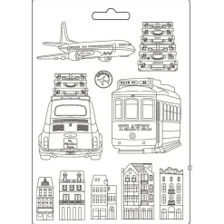 Hot Molde flexible Transportes Art of Travelling 21x29cm Herramientas Para Modelado