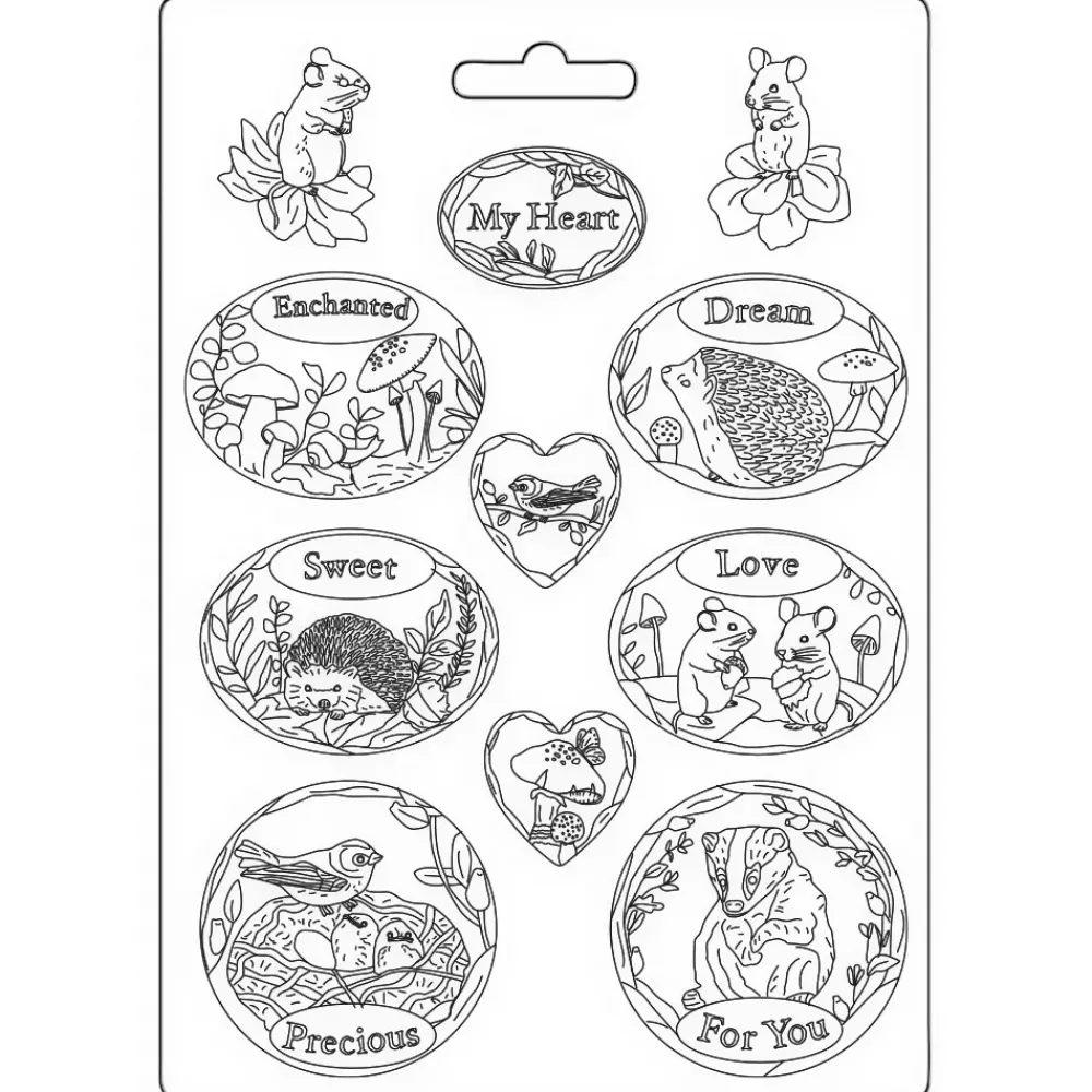 Clearance Molde flexible Óvalos Romantic Woodland 21x29cm Herramientas Para Modelado