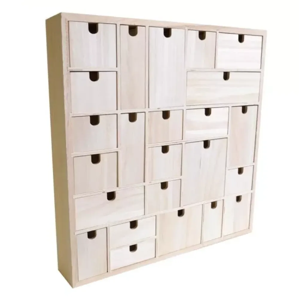Mueble de madera con 24 cajones de adviento Maderas