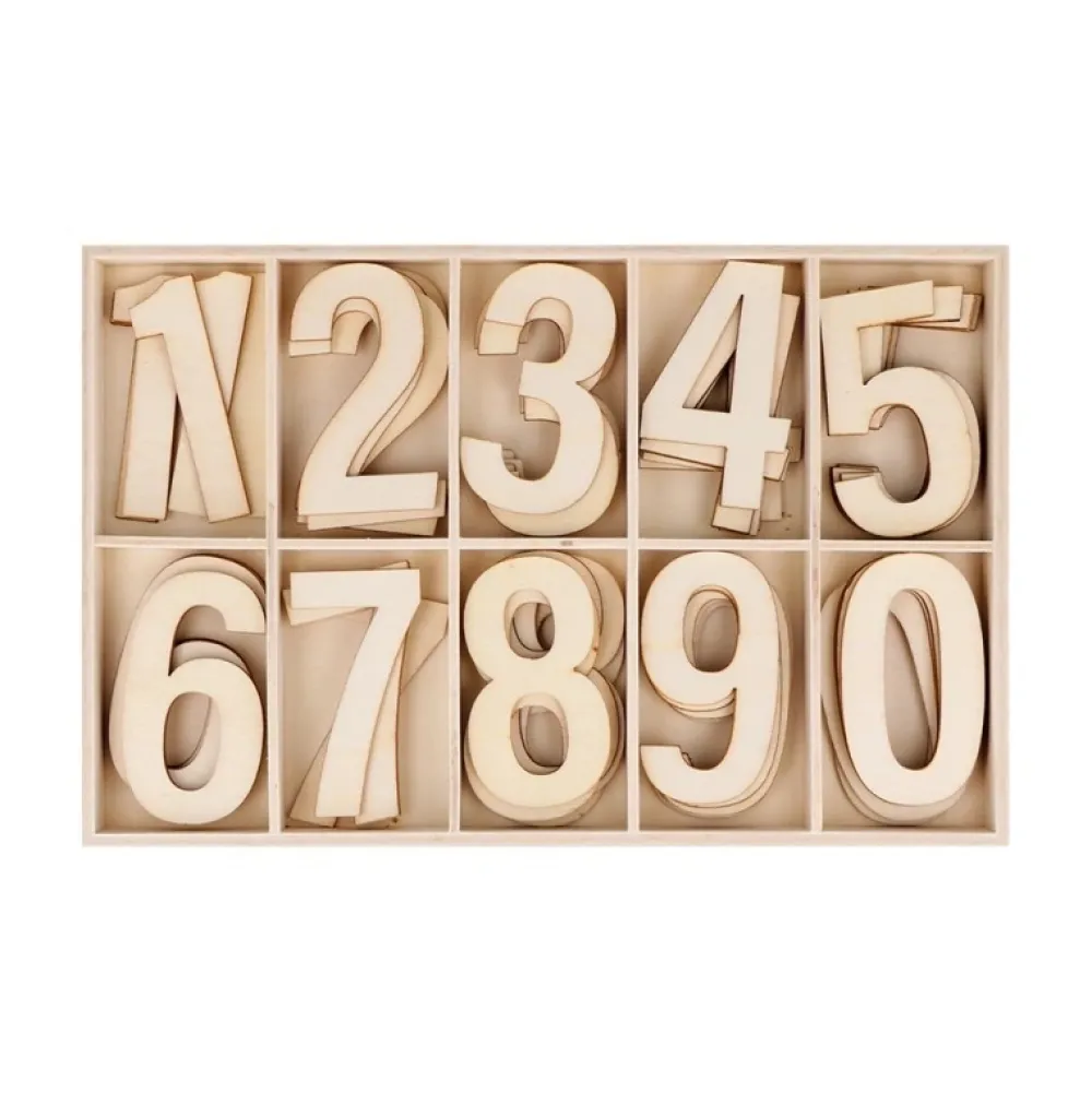 Números de madera 6cm Calendarios De Adviento