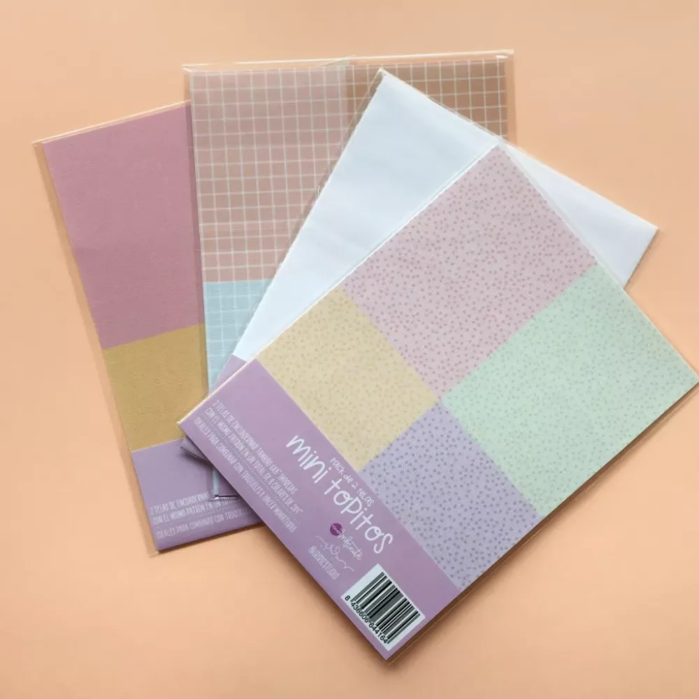 Sale Pack 2 telas Mini Cuadros Colección Infinita 15x20cm Telas, Sedas Y Fieltro