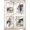 Hot Papel de Arroz 4 Frame Romantic Horses A4 Decoupage