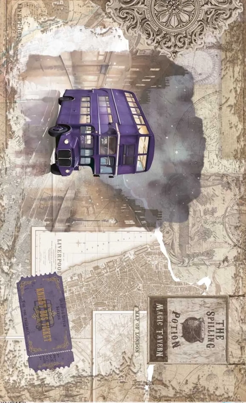 Online Papel de arroz Autobús Wizarding Adventure III 54x33cm Decoupage