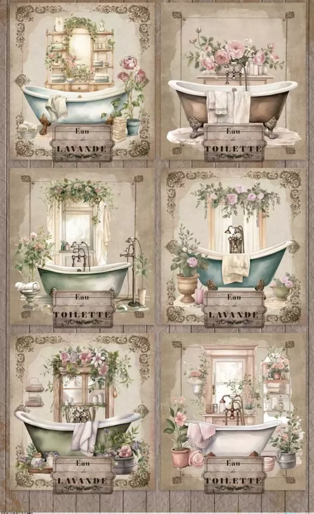 Clearance Papel de Arroz Baño VI Home & Deco Bath and Kitchen 54x33cm Decoupage