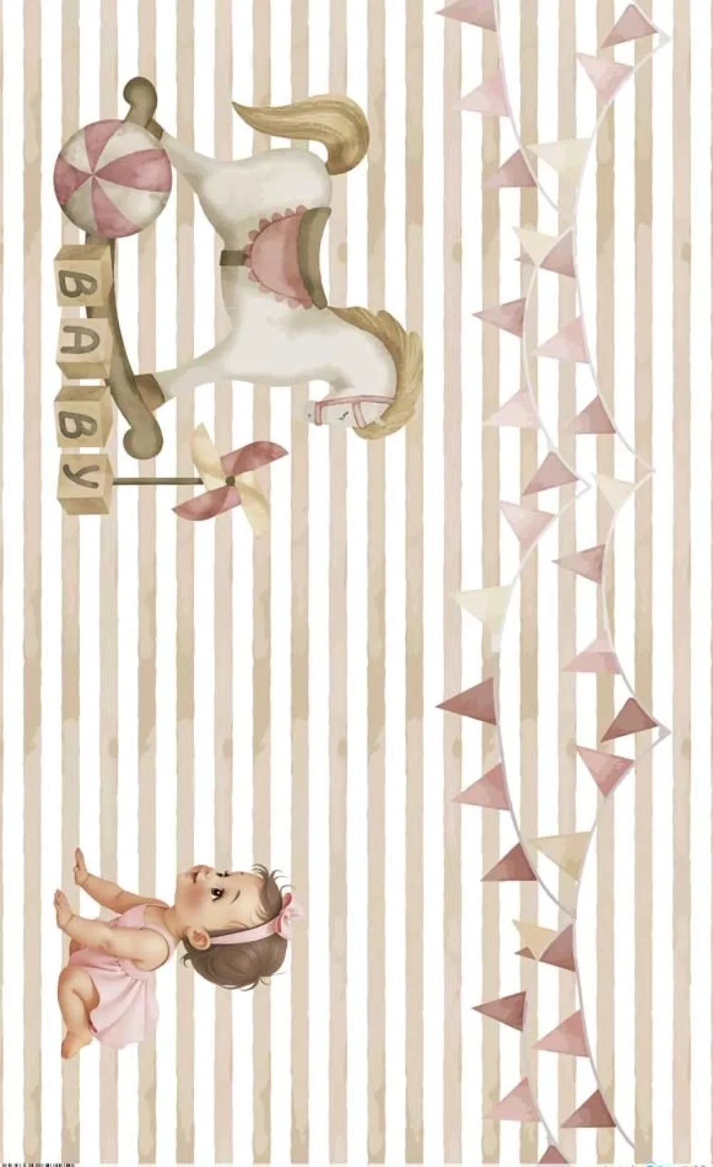 New Papel de arroz Caballo Sweet Baby Girl 54x33cm Decoupage