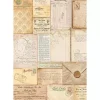 Online Papel de arroz Cartas Romantic Golden Harmony 21x30cm Decoupage|Papeles