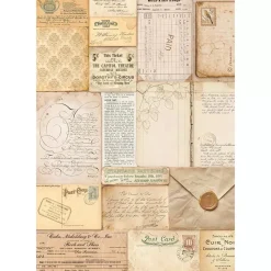 Online Papel de arroz Cartas Romantic Golden Harmony 21x30cm Decoupage|Papeles