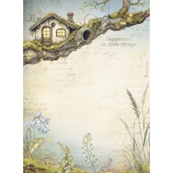 Clearance Papel de arroz Casa del árbol Romantic Hidden Grove 21x30cm Papeles|Decoupage