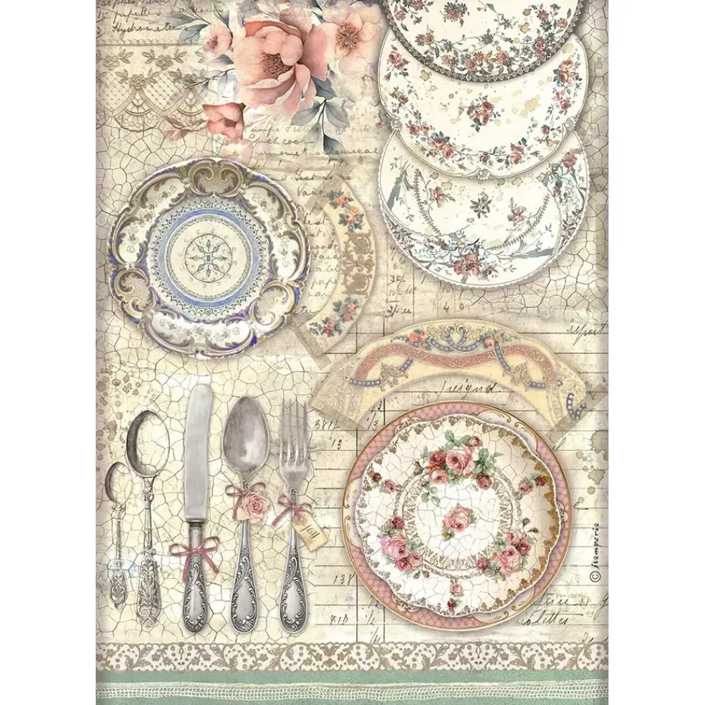 Discount Papel de arroz Cerámica Brocante Antiques 21x30cm Papeles|Decoupage