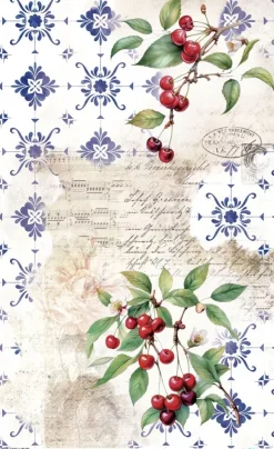 Papel de Arroz Cherrys IV Fruits Market 54x33cm Papel Y Decoupage