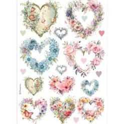 Papel de arroz Corazones Best Sellers 21x30cm Decoupage|Papeles