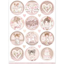 Clearance Papel de arroz Círculos Baby Girl Best Sellers 21x30cm Papeles|Decoupage