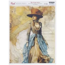 Best Papel de Arroz Dama Vintage 29x42cm Decoupage