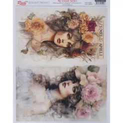 Best Papel de Arroz Doble Retrato 29x42cm Decoupage
