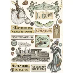 Best Papel de arroz Elementos Voyages Fantastiques 21x30cm Decoupage
