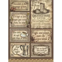 Hot Papel de arroz Etiquetas Coffee & Chocolate Papeles|Decoupage