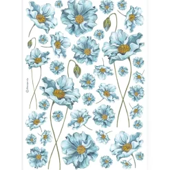 Hot Papel de arroz Flores Azules Best Sellers 21x30cm Papeles|Decoupage