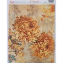 Papel de Arroz Flores Otoñales 29x42cm Papeles|Decoupage