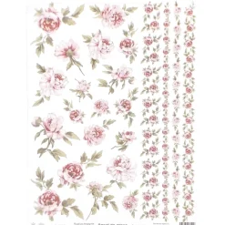 Discount Papel de arroz Flores Rosas 29x41cm Papel Y Decoupage