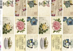 Best Papel de Arroz Flower Postale 30x21cm Papeles|Decoupage