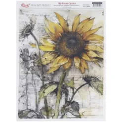 Clearance Papel de Arroz Girasol 29x42cm Decoupage