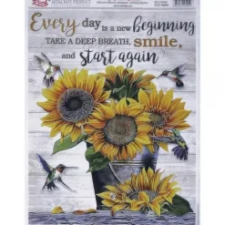 Best Papel de Arroz Girasoles con Mensaje 29x42cm Decoupage