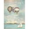 Hot Papel de arroz Globos Aerostáticos Sea Land 21x30cm Papeles|Decoupage