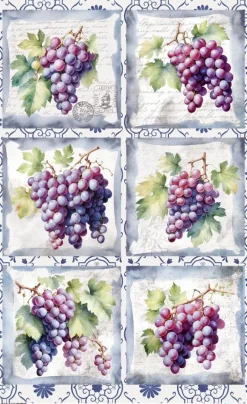 Hot Papel de Arroz Grapes III Fruits Market 54x33cm Decoupage
